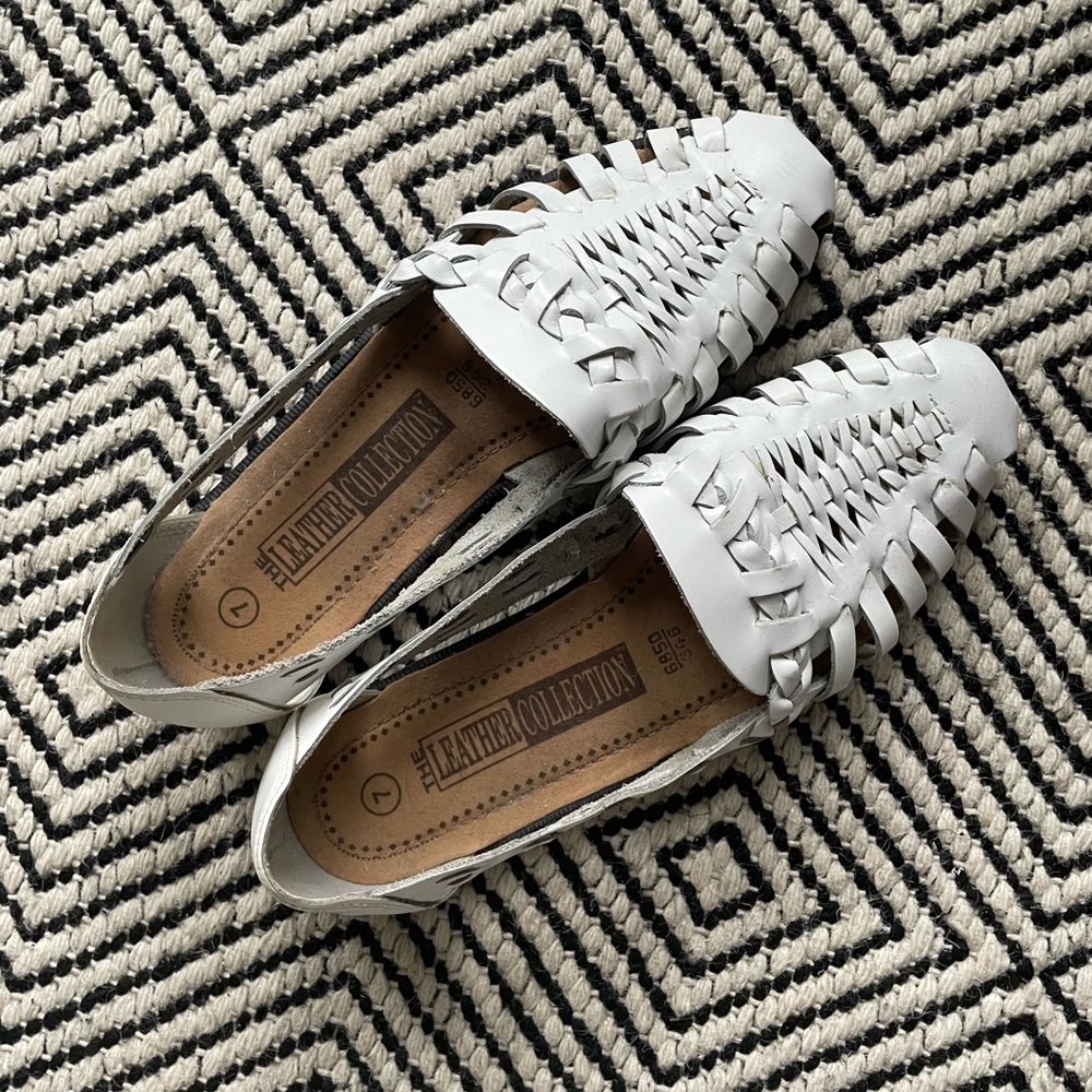 The Leather Collection made in Brazil white shoes